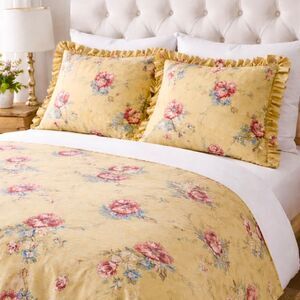 Vintage Traditions Pamela Kline Floral Cotton 3 Pc Full/Queen Duvet bed Cover